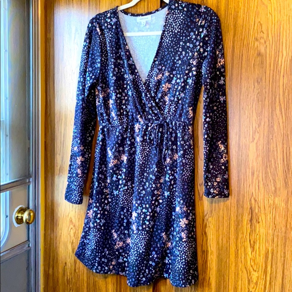 Flower print, long sleeve dress